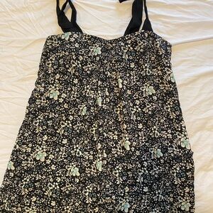 Free People Floral Black and White Jumpsuit